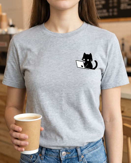 Nerdy Black Cat T-shirt