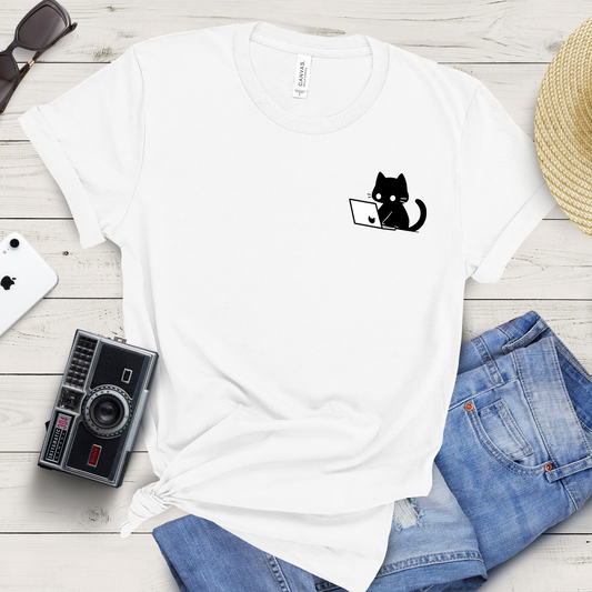 Nerdy Black Cat T-shirt