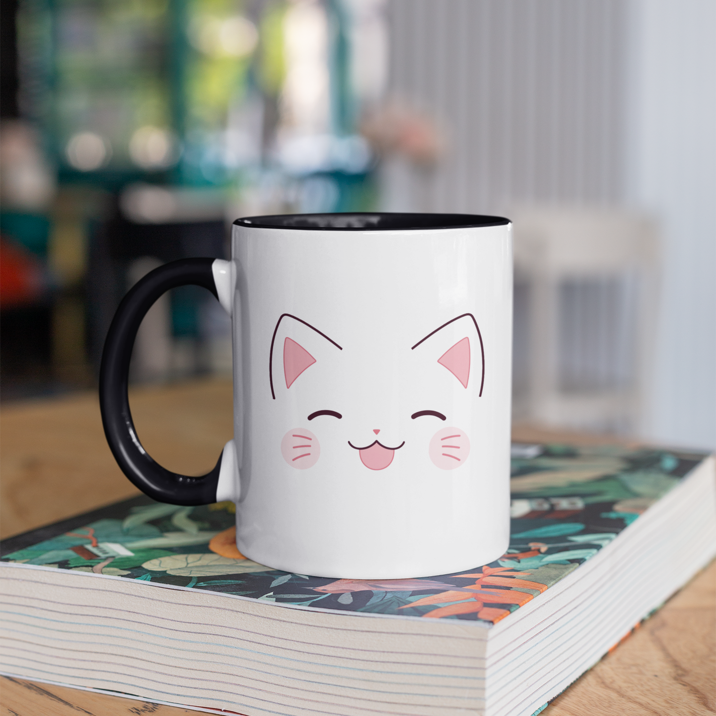 Cat Smiley Face 11oz Ceramic Two Tone Mug
