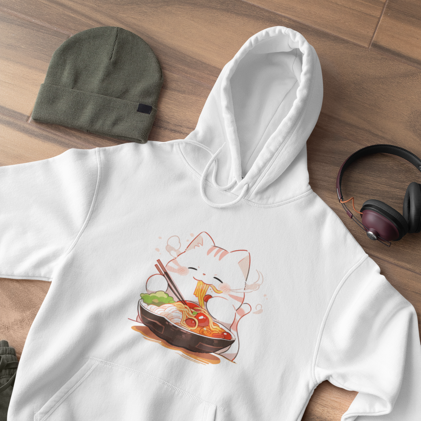 Happy Cat Ramen Feast Hoodie