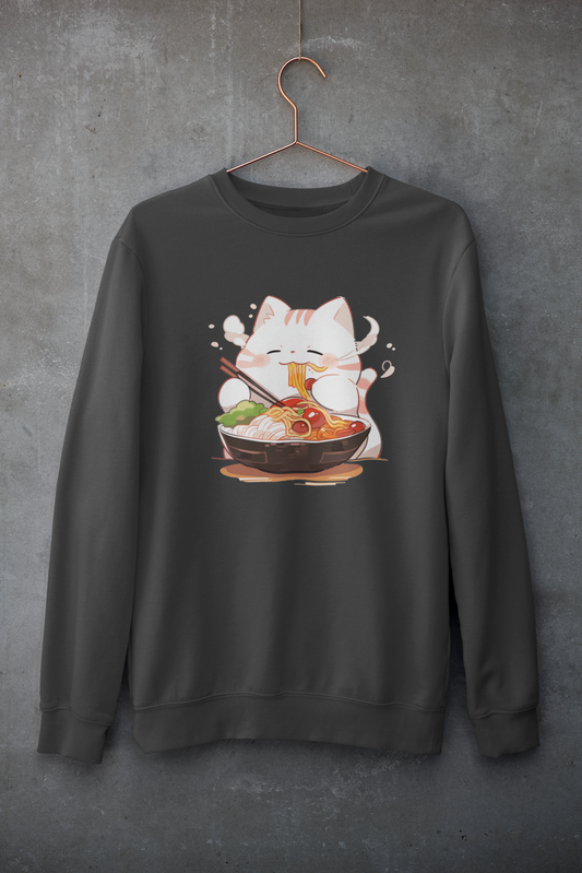 Happy Cat Ramen Feast Sweatshirt