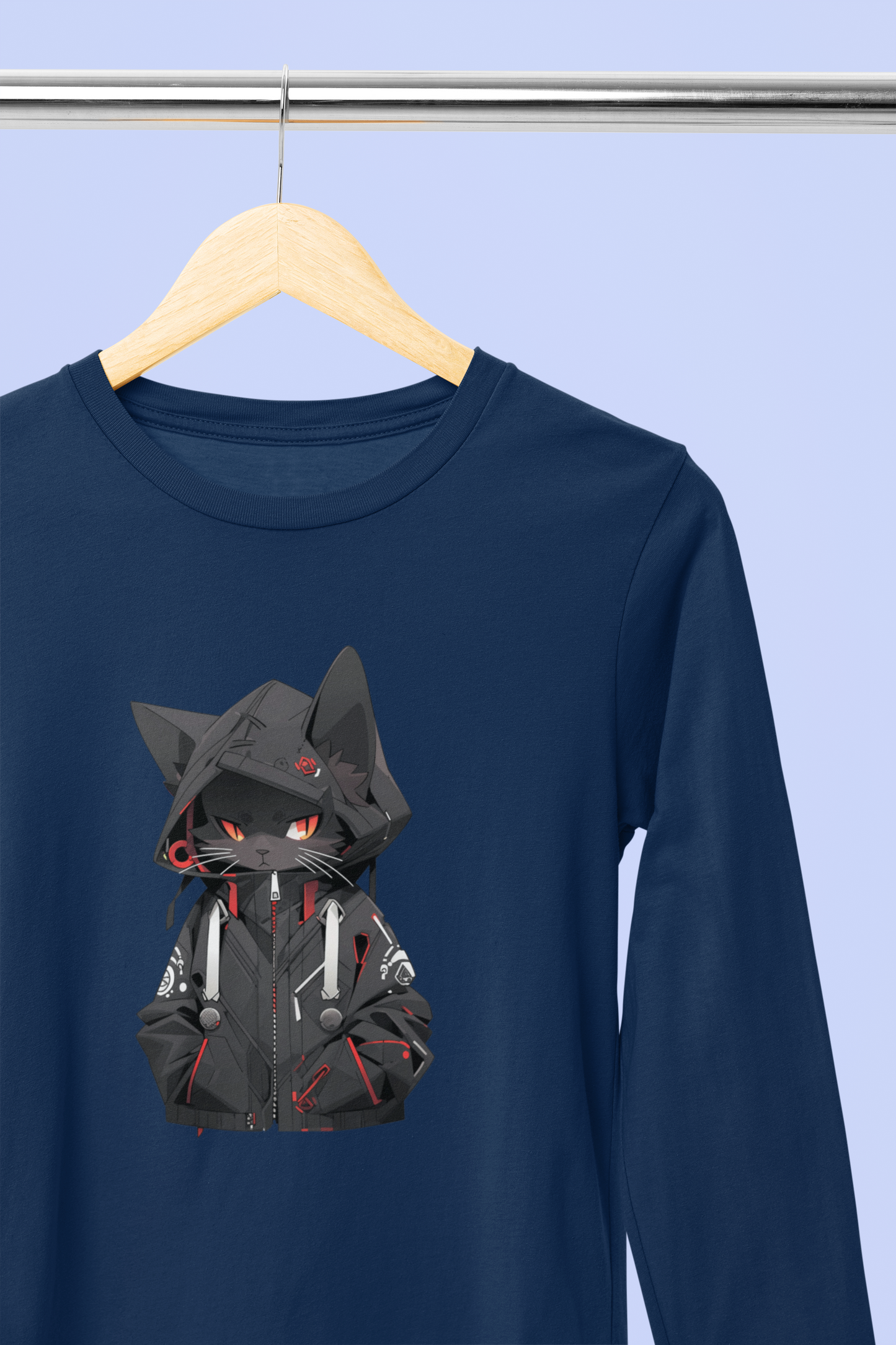 Midnight Hacker Cat Longsleeve Tee