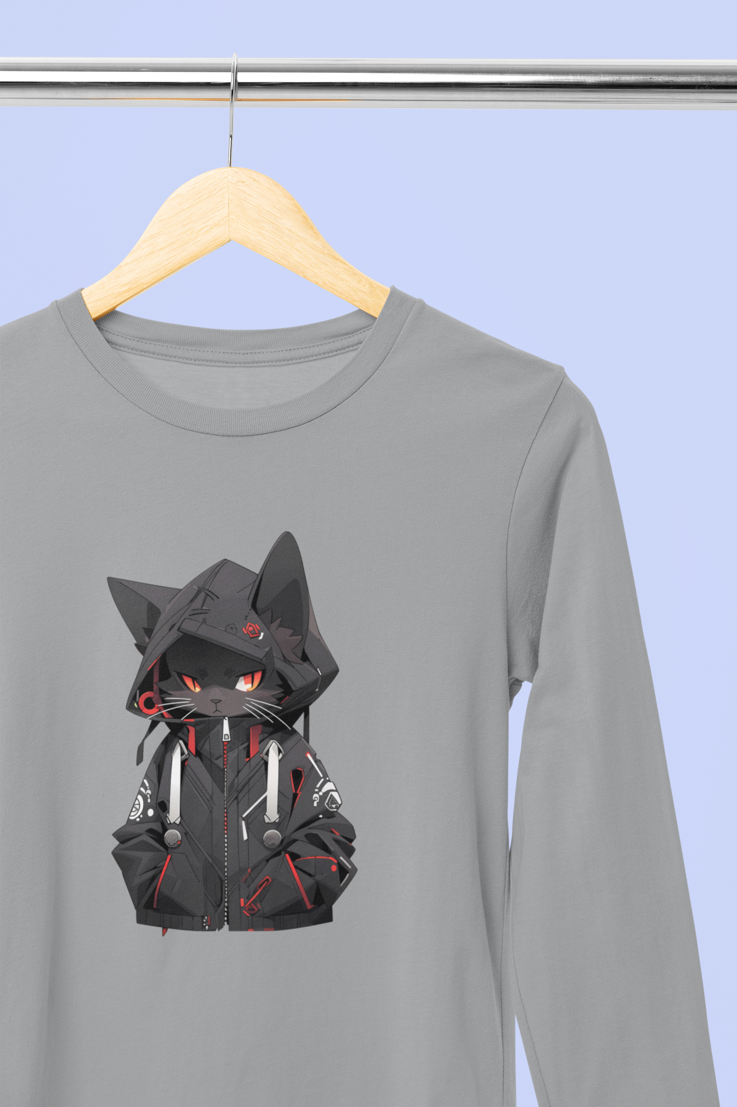 Midnight Hacker Cat Longsleeve Tee
