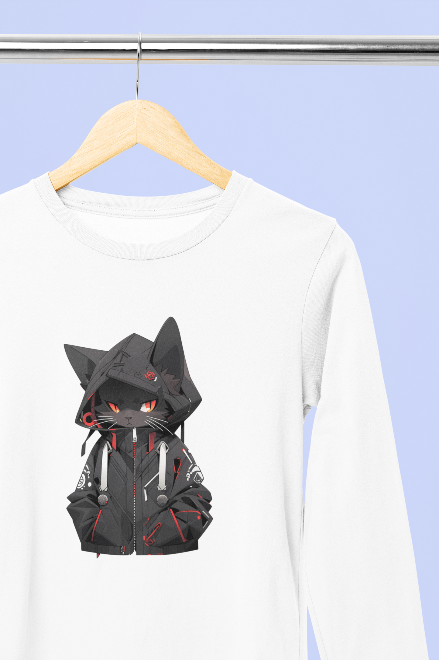 Midnight Hacker Cat Longsleeve Tee