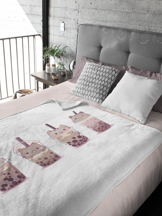 Boba Cat Party Blanket