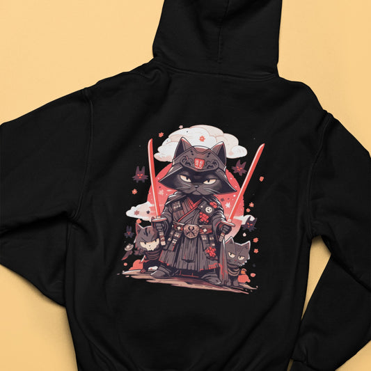 Meow of the Dark Side: Darth Samurai Cat Zip Hoodie