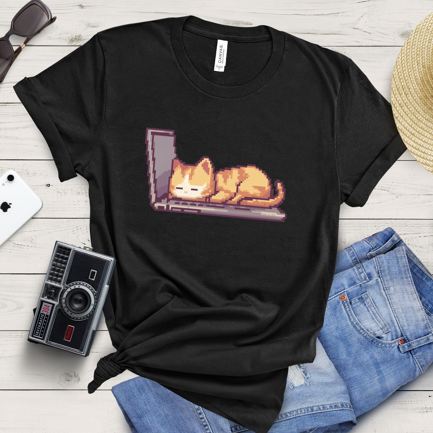 Pixel Nap Cat T-Shirt
