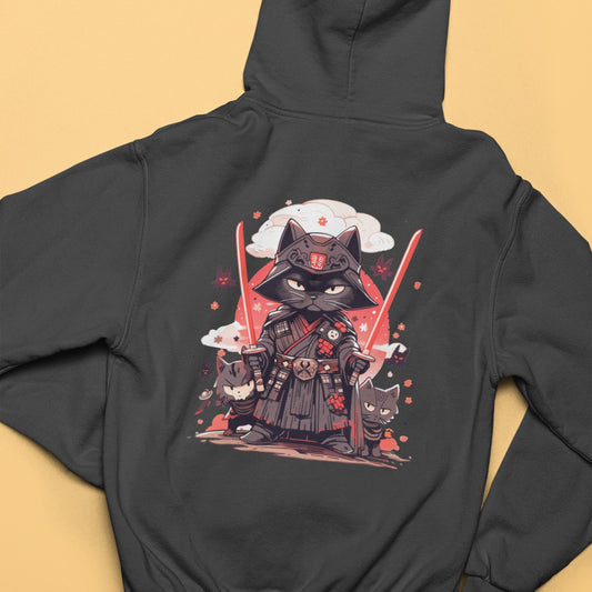 Meow of the Dark Side: Darth Samurai Cat Zip Hoodie
