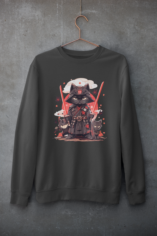 Meow of the Dark Side: Dark Samurai Cat Sweatshirt