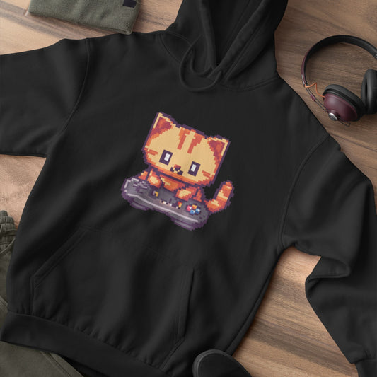 Pixel Gamer Cat Hoodie