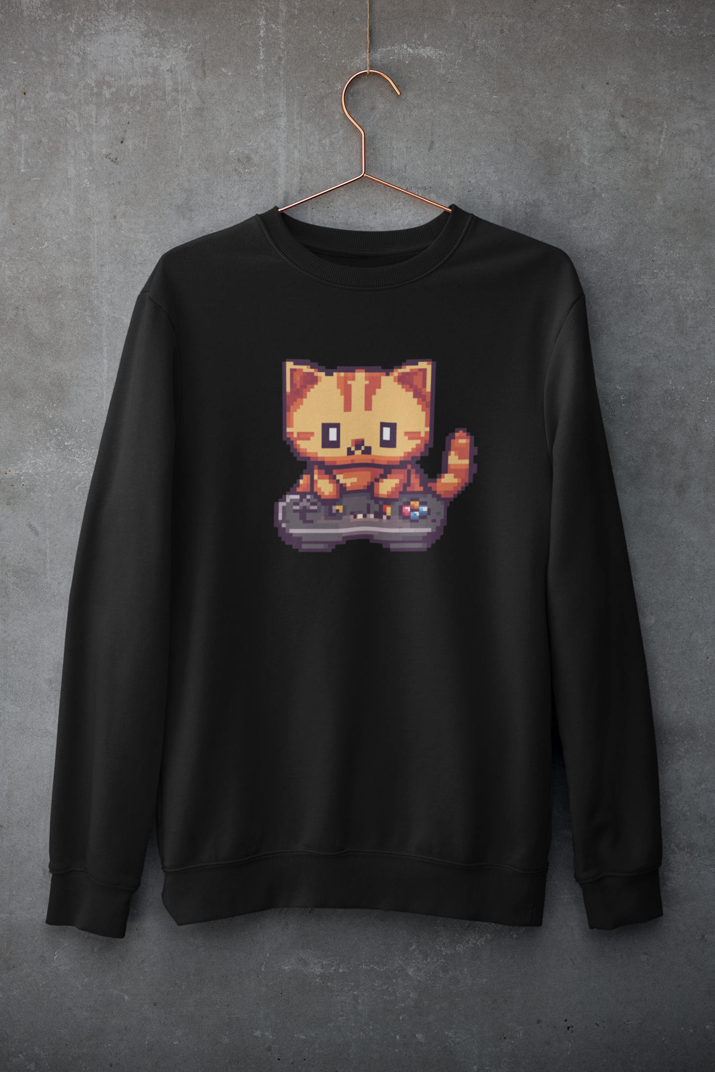 Pixel Gamer Cat Sweatshirt