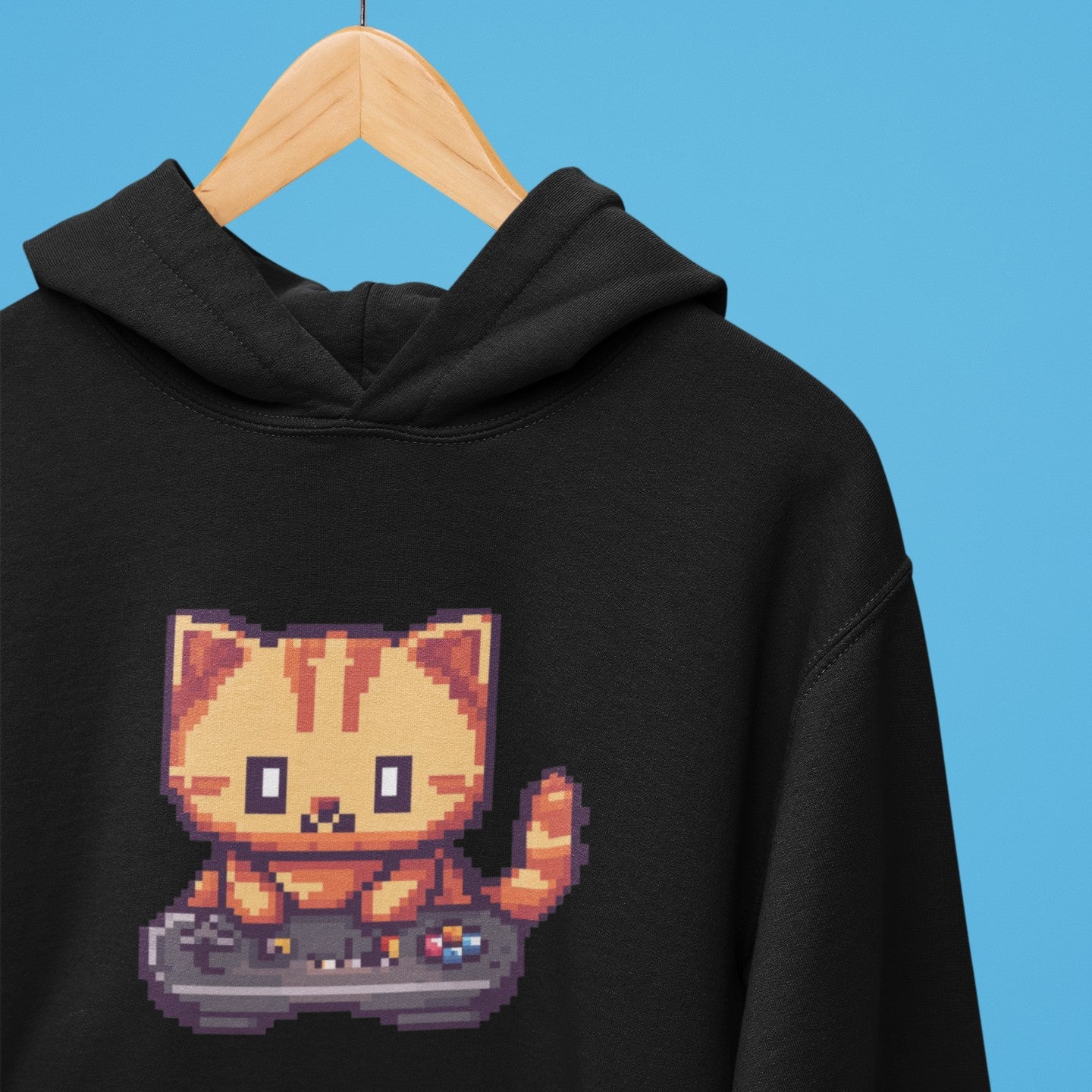 Pixel Gamer Cat Hoodie