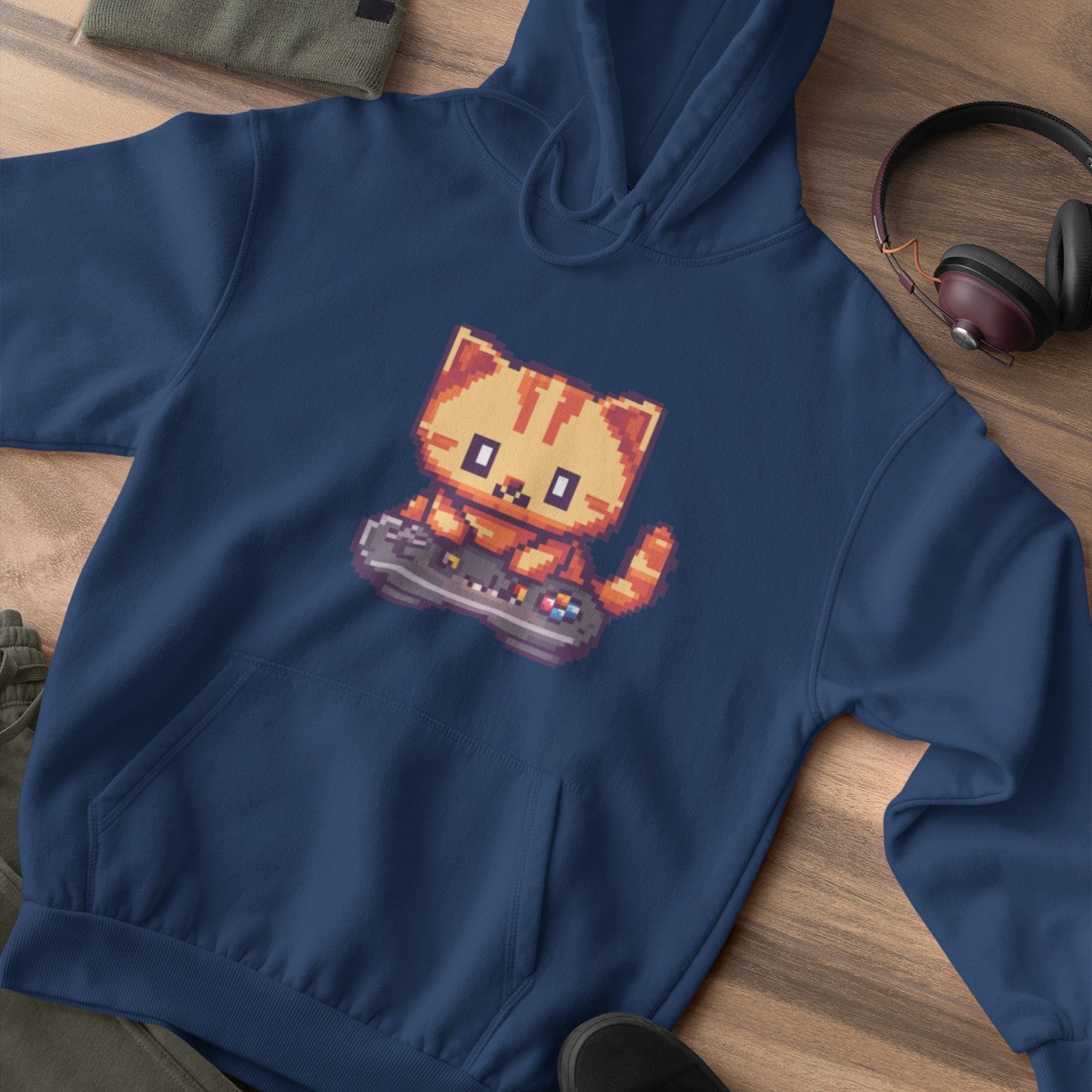 Pixel Gamer Cat Hoodie