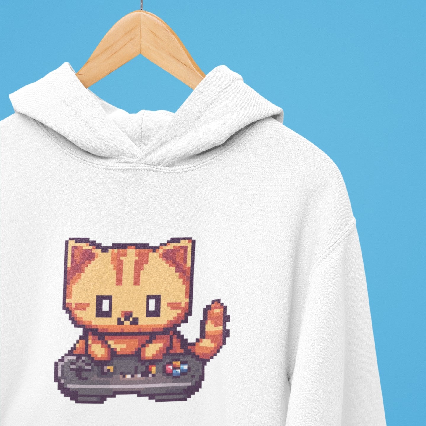 Pixel Gamer Cat Hoodie