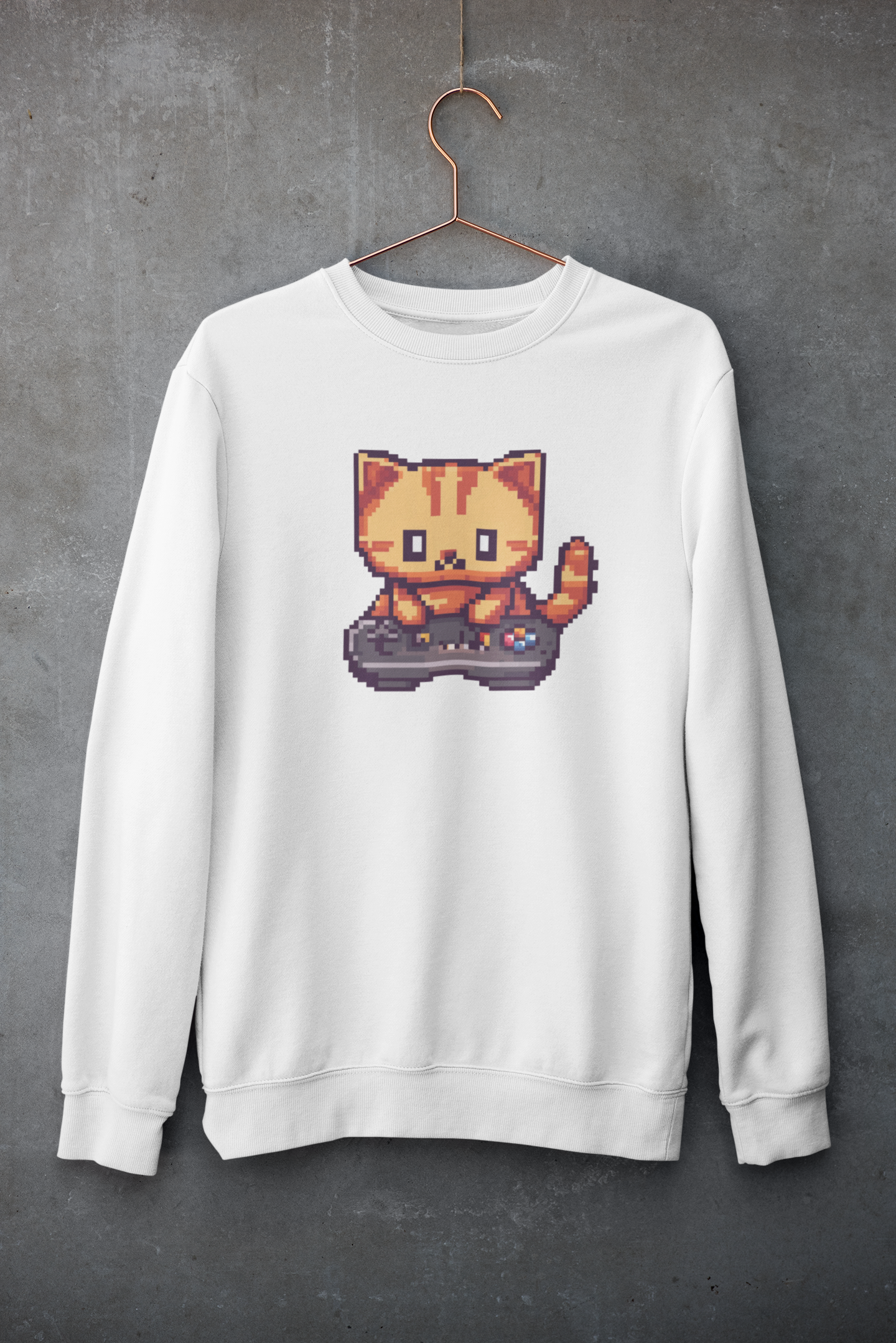 Pixel Gamer Cat Sweatshirt