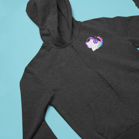 Pixel Music Cat Zip Hoodie