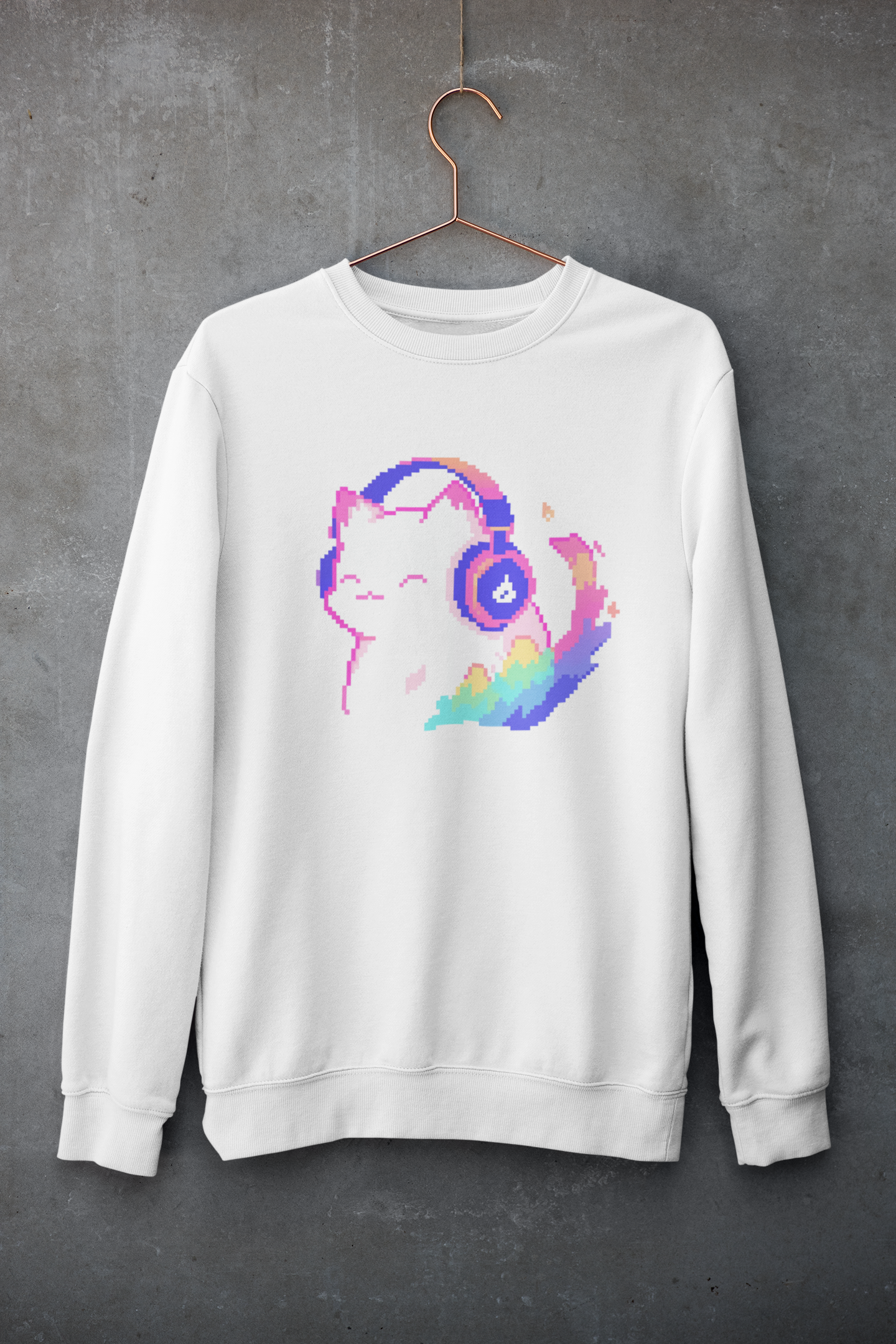 Pixel Music Cat Sweatshirt
