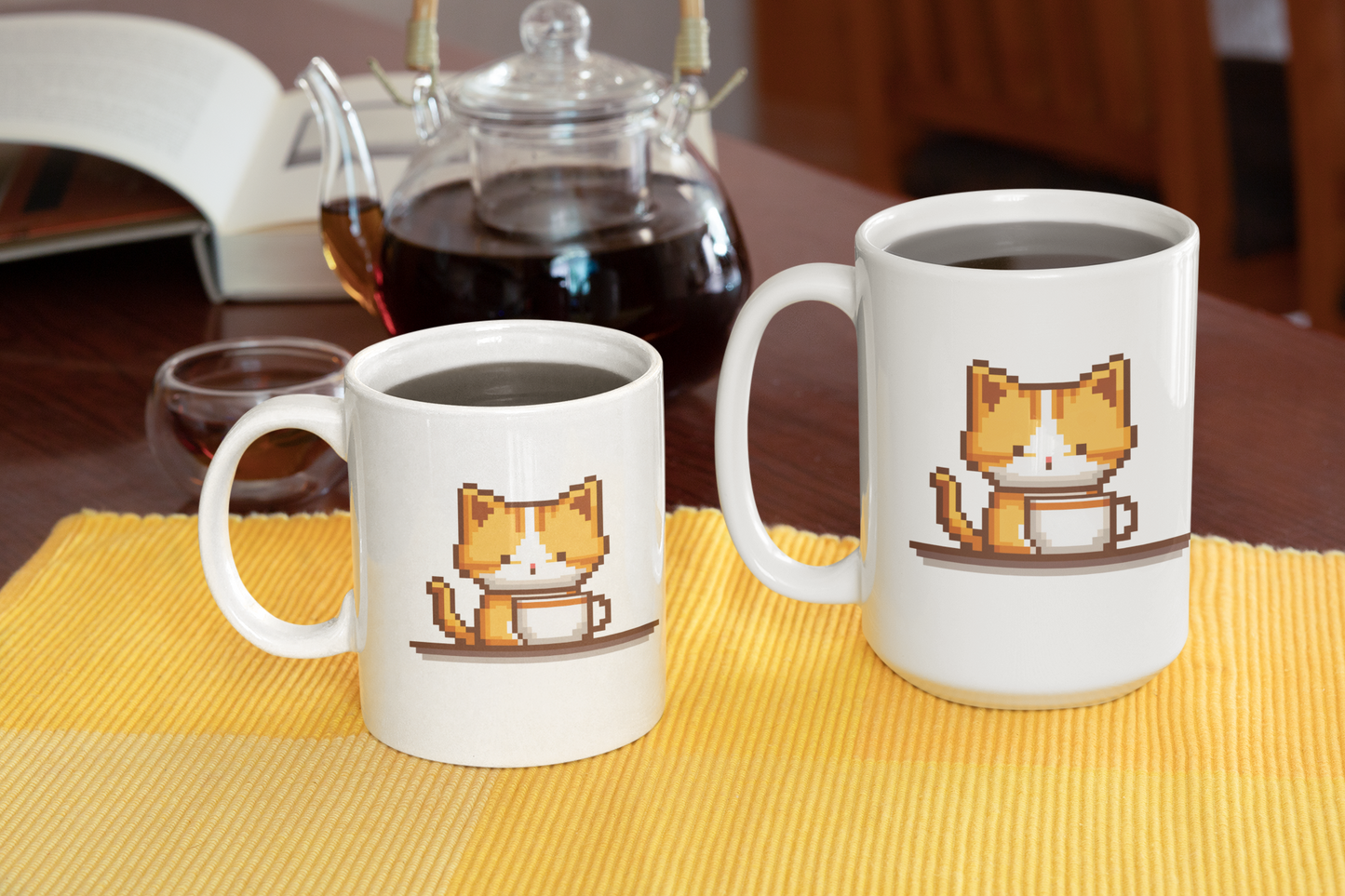 Kitty Coffee Pixel Coffee Mug