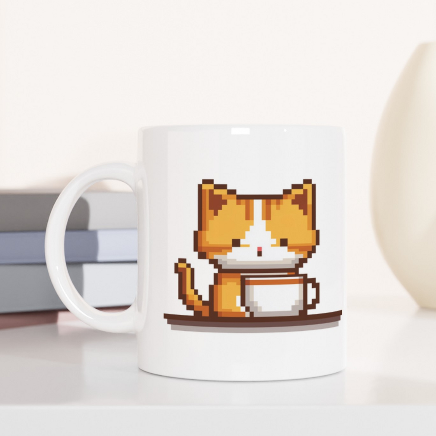 Kitty Coffee Pixel Coffee Mug