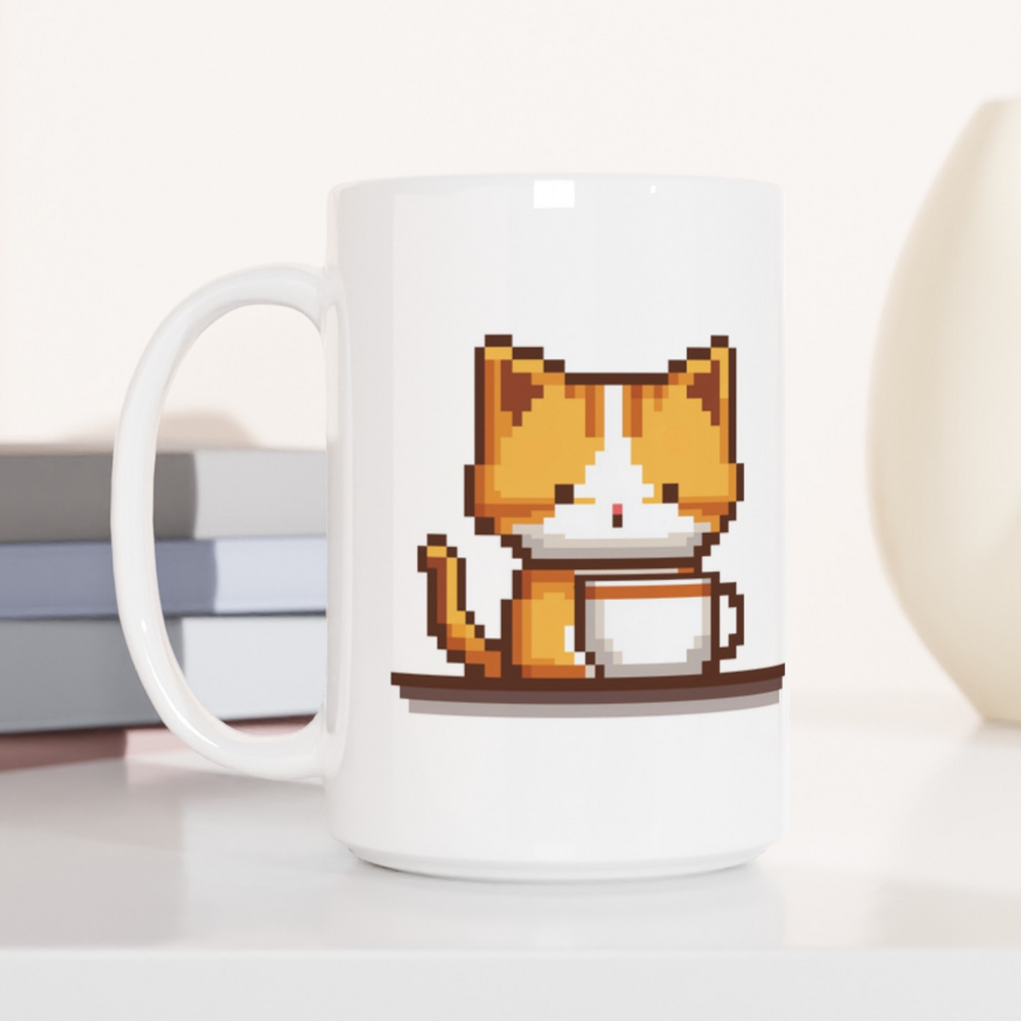Kitty Coffee Pixel Coffee Mug