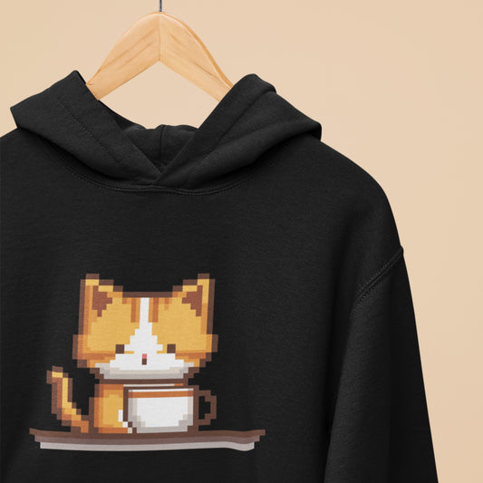 Kitty Coffee Pixel Hoodie