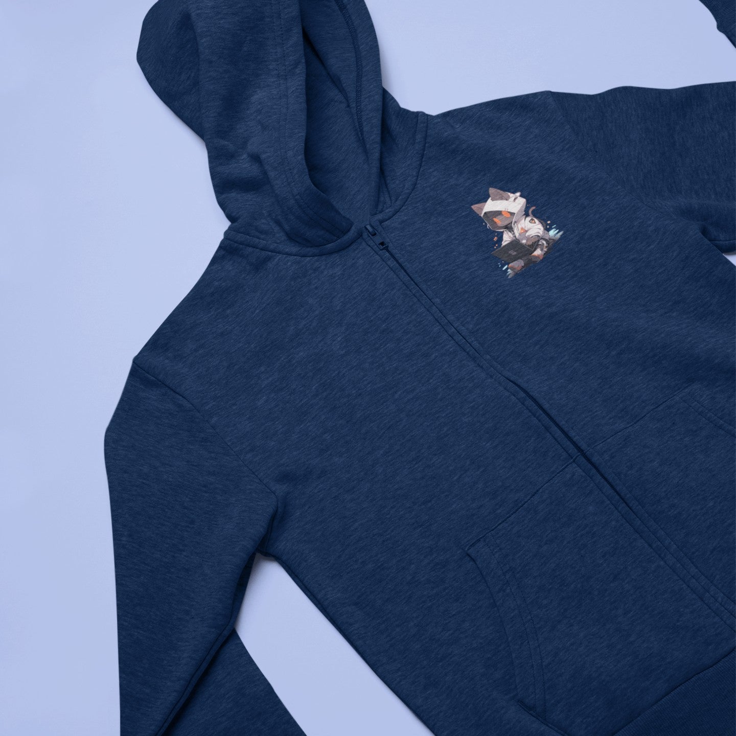 Chill Cat Coder Zip Hoodie