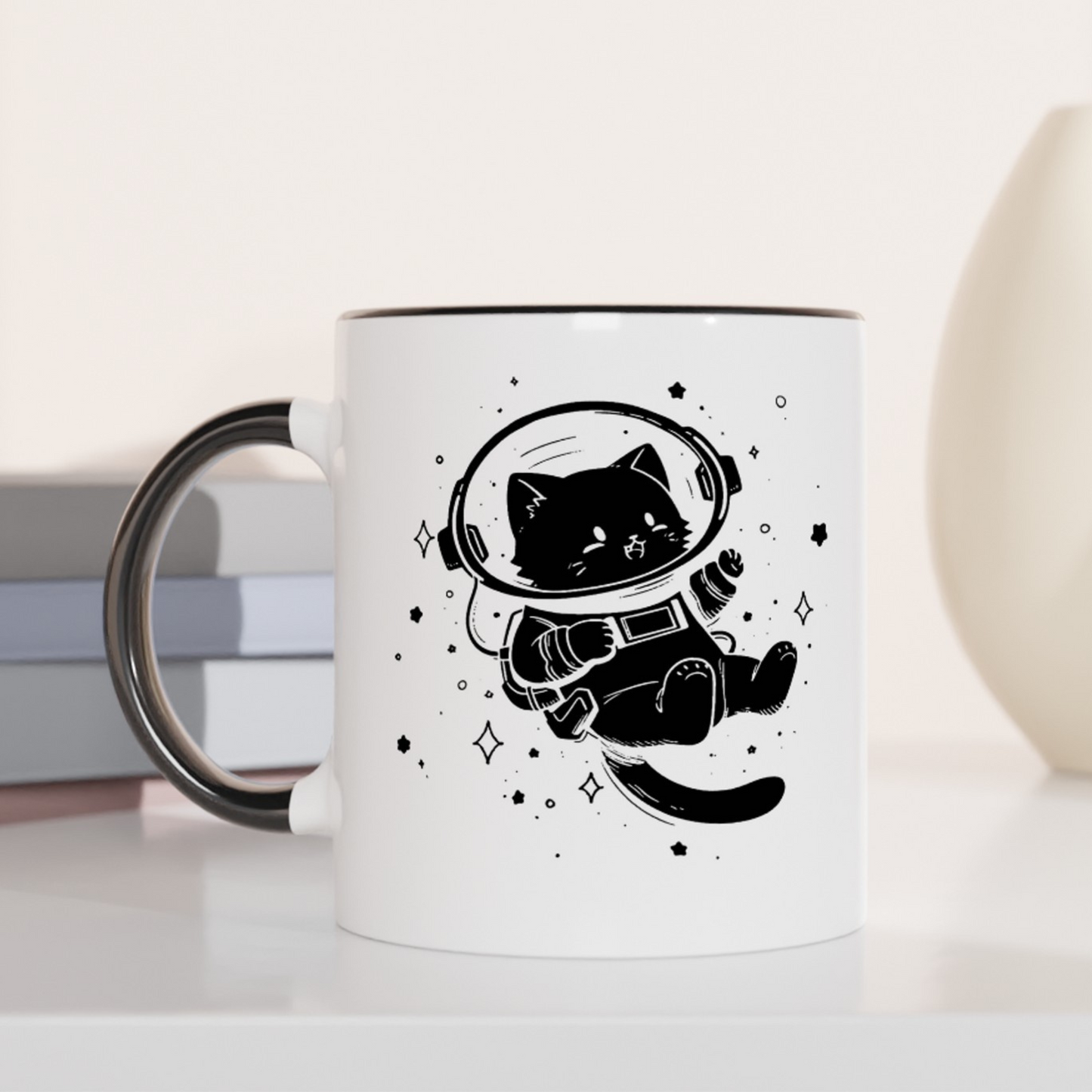 Galactic Cat Explorer 11oz Ceramic Two Tone Mug
