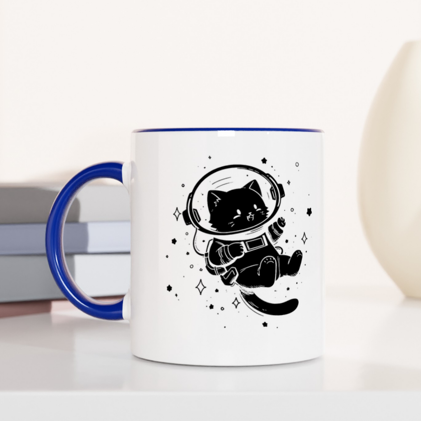 Galactic Cat Explorer 11oz Ceramic Two Tone Mug