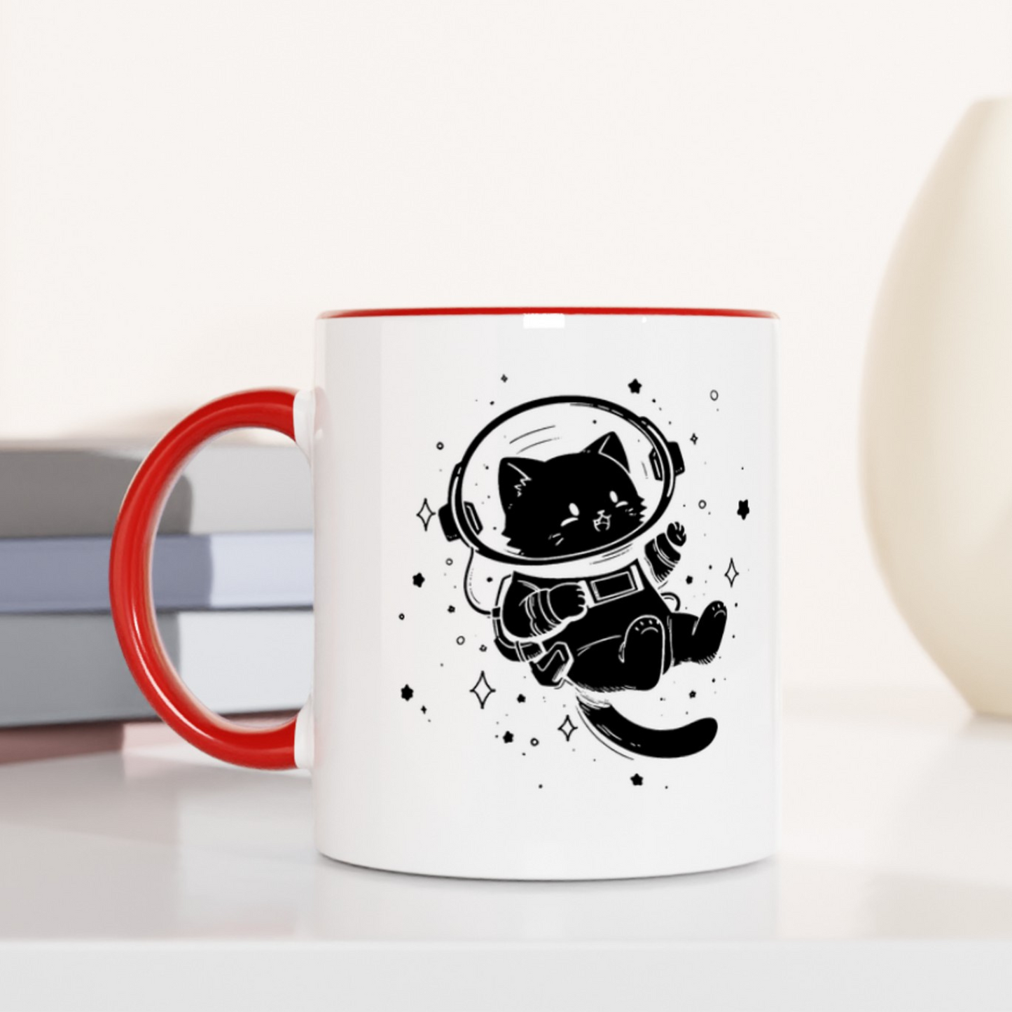 Galactic Cat Explorer 11oz Ceramic Two Tone Mug