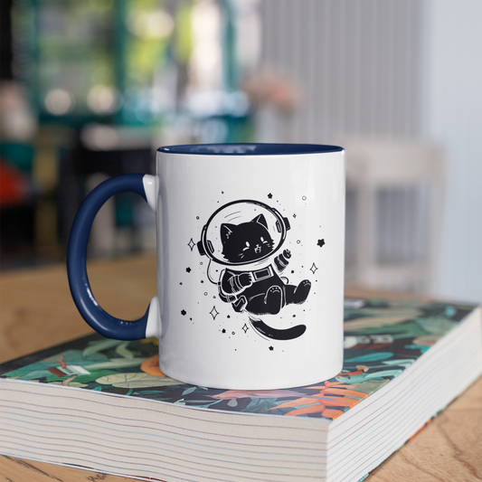 Galactic Cat Explorer 11oz Ceramic Two Tone Mug