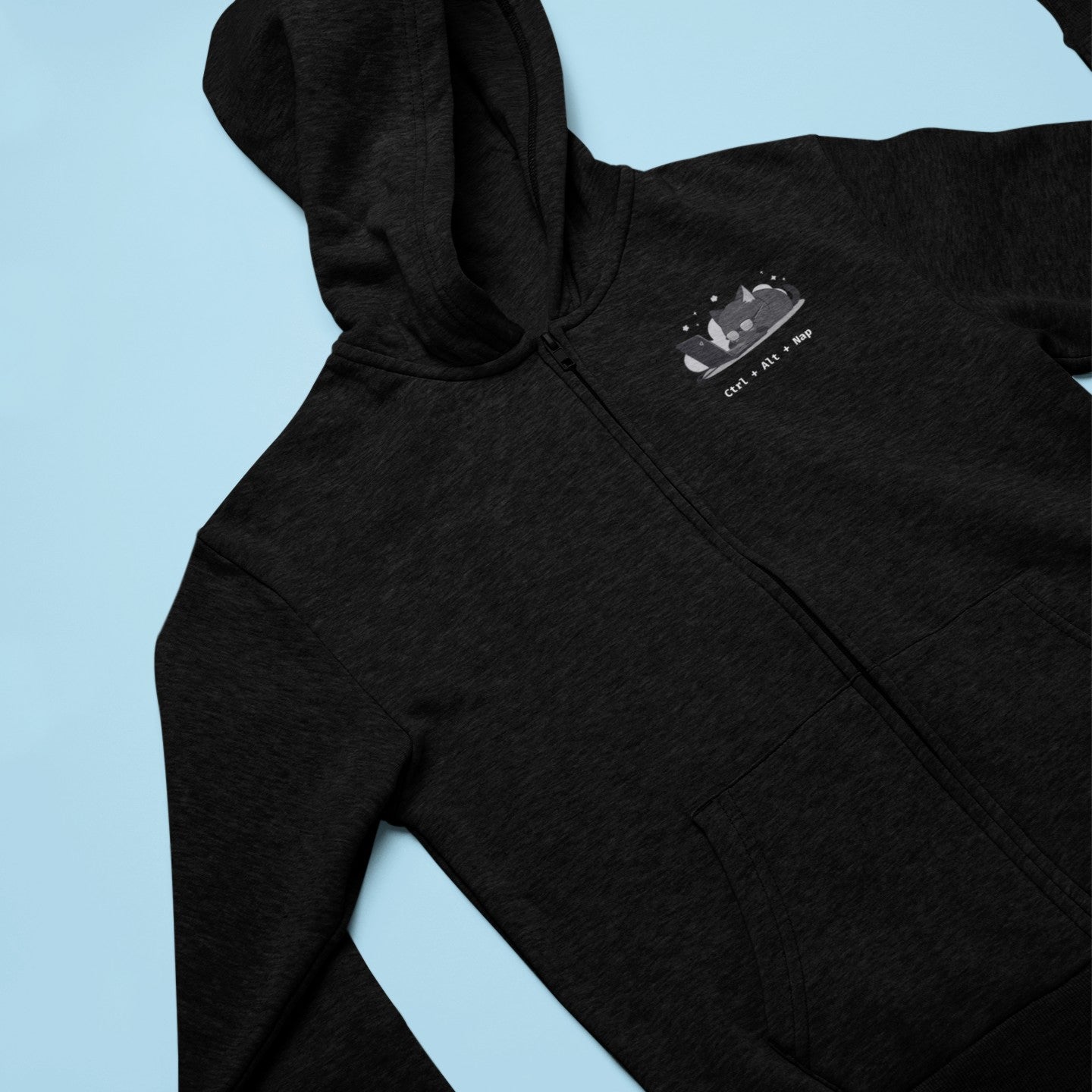 Ctrl + Alt + Nap Pocket Style Zip Hoodie