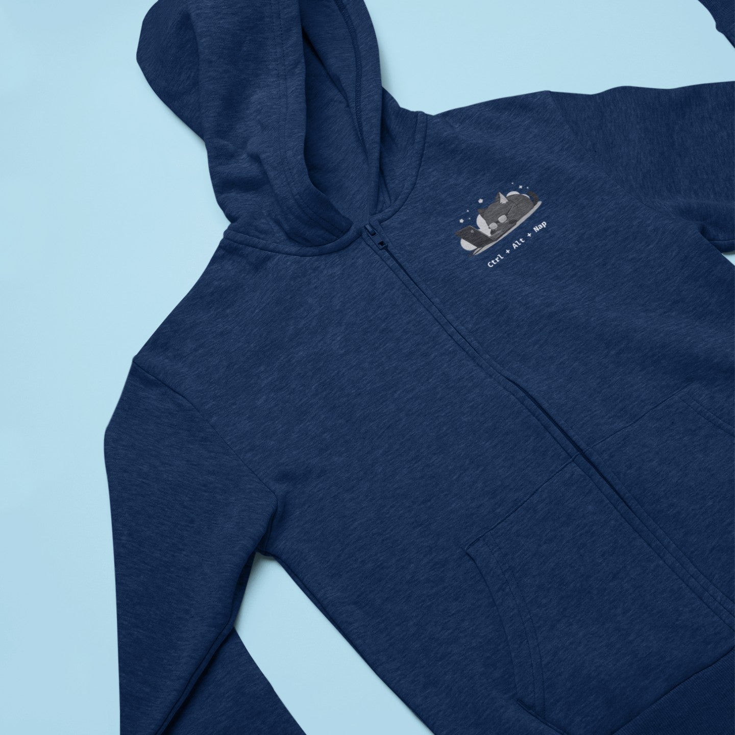 Ctrl + Alt + Nap Pocket Style Zip Hoodie
