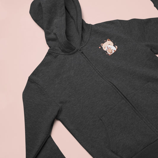 Purr-fect Boba Bliss Zip Hoodie