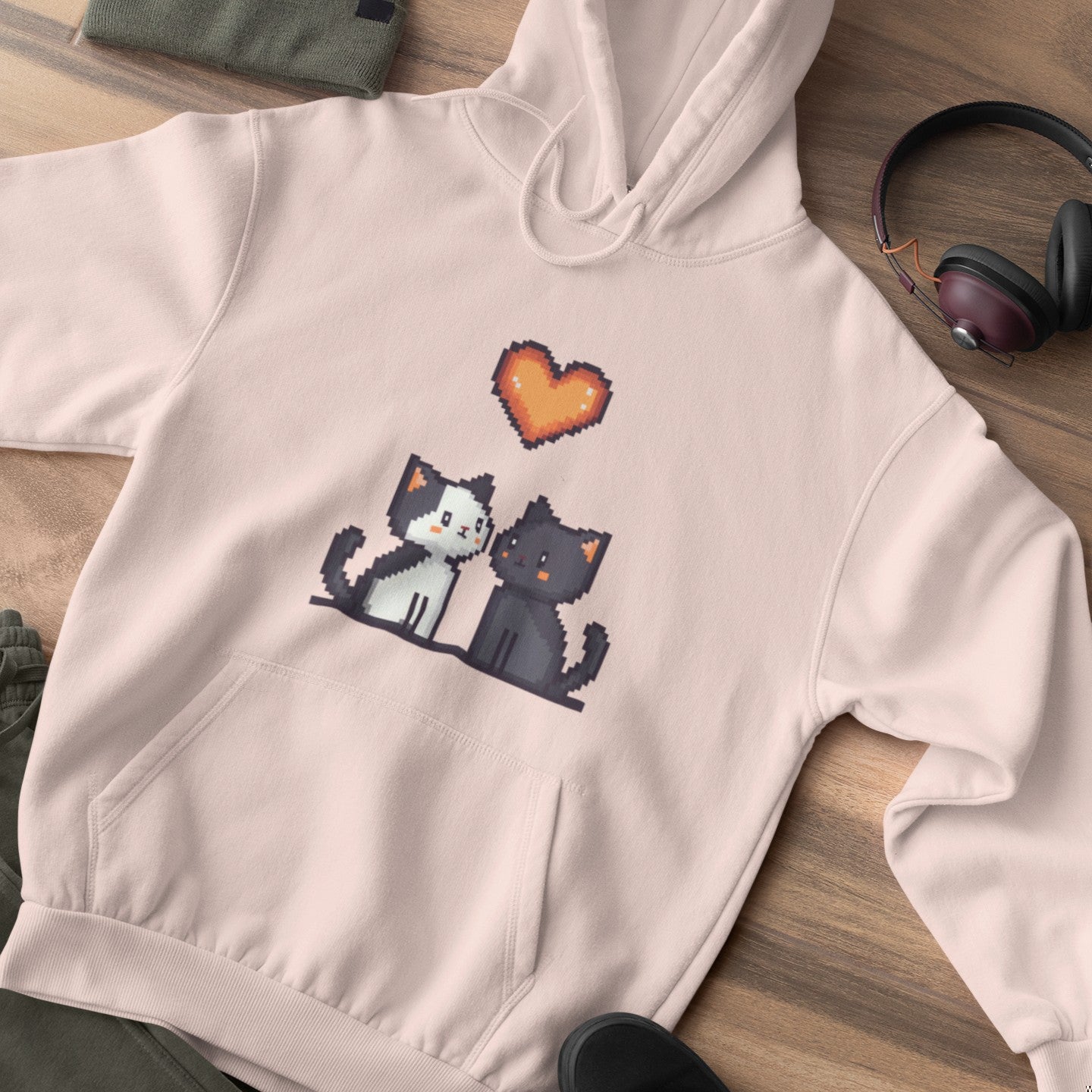Pixel Pawfect Love Hoodie