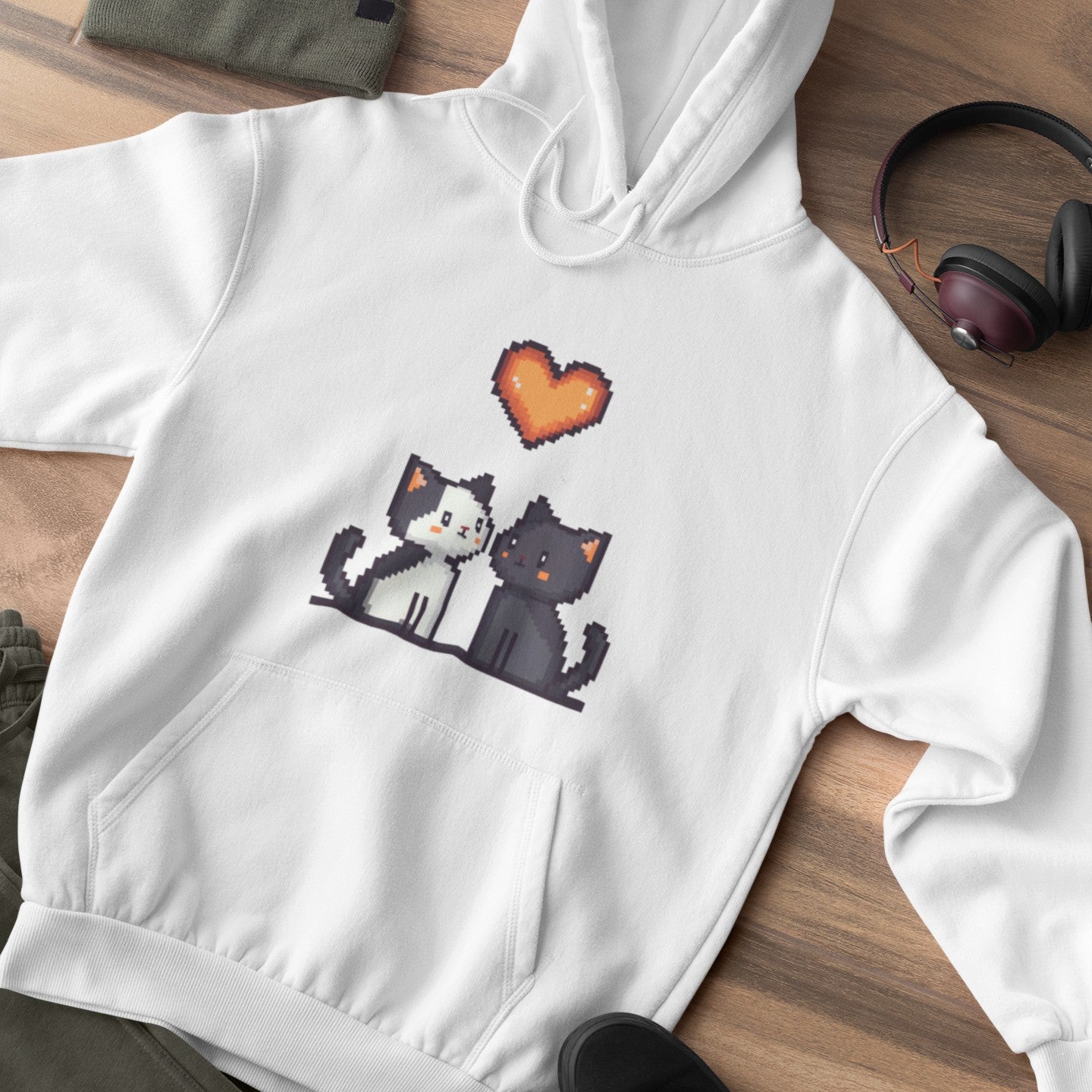 Pixel Pawfect Love Hoodie