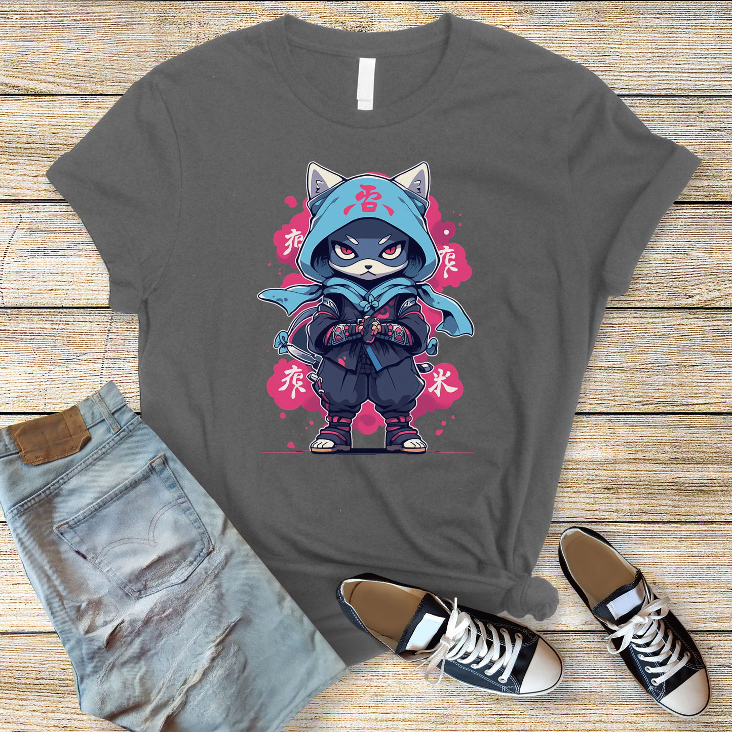 Blue Shadow Ninja Cat Tee