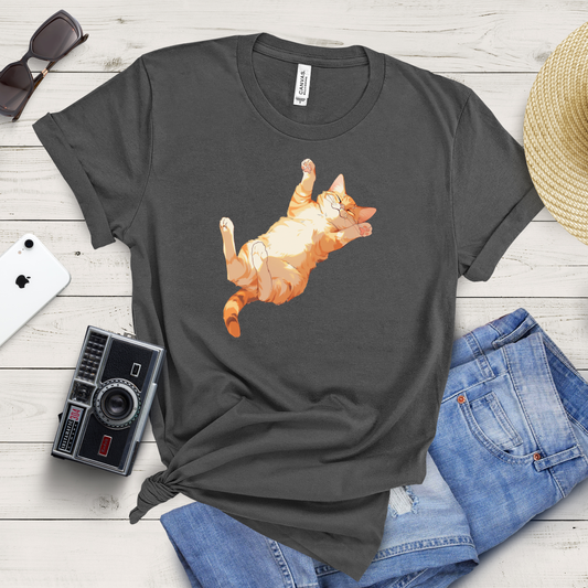 Orange Tabby Dreams: Laid-Back Cat T-Shirt