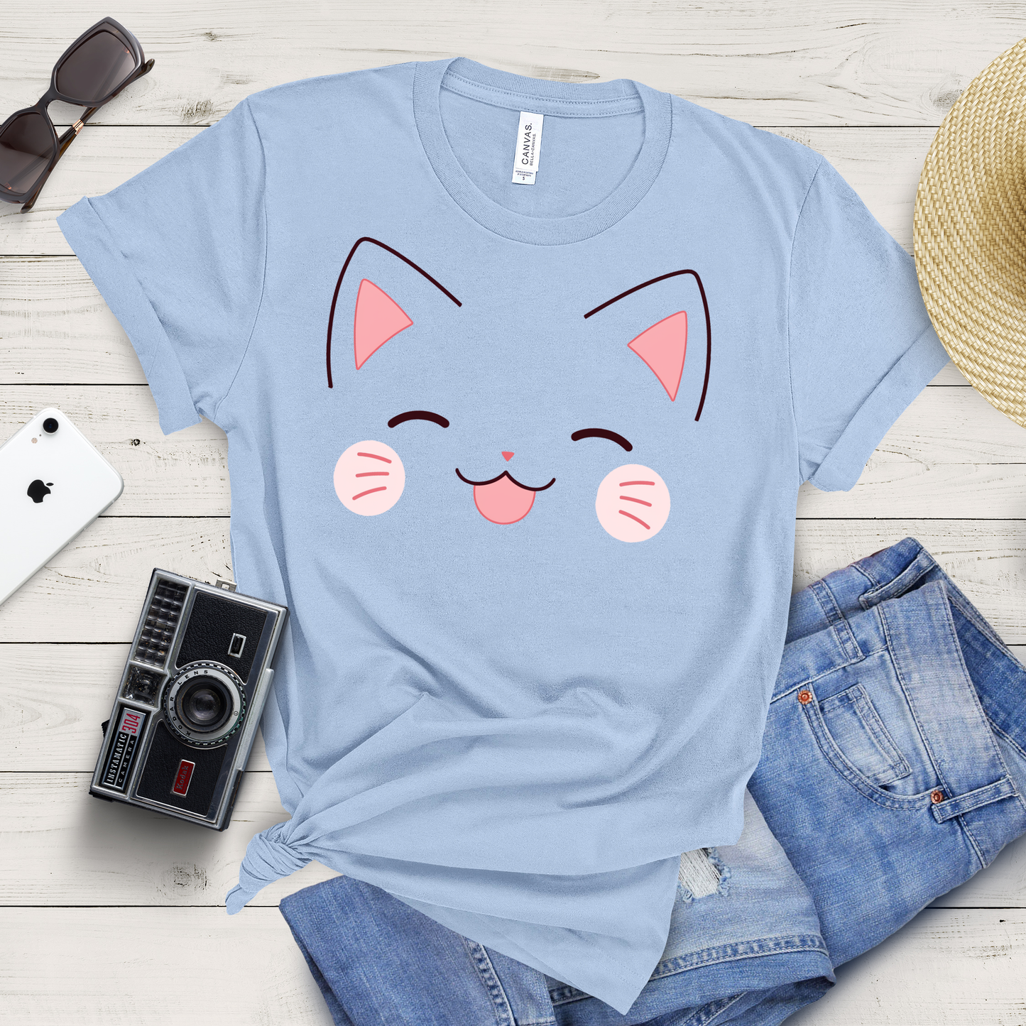 Cat Smiley Face T-Shirt