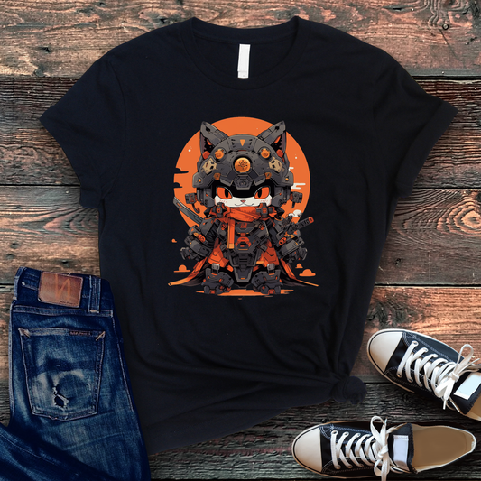 Inferno Samurai Robo-Cat Tee