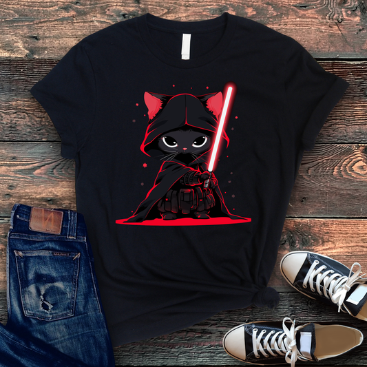 Cat Vader T-Shirt: Embrace the Feline Dark Side!