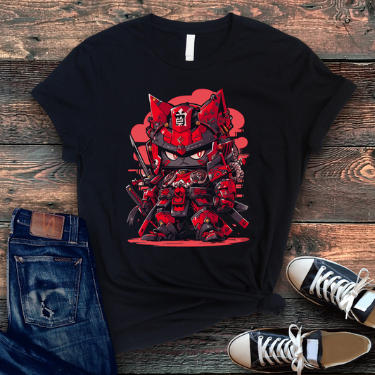 Mechanical Meowster: Samurai Cat Robot T-Shirt