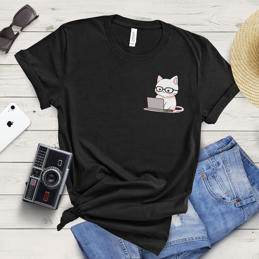 Nerd-Mode Engaged: The Geeky Cat T-Shirt