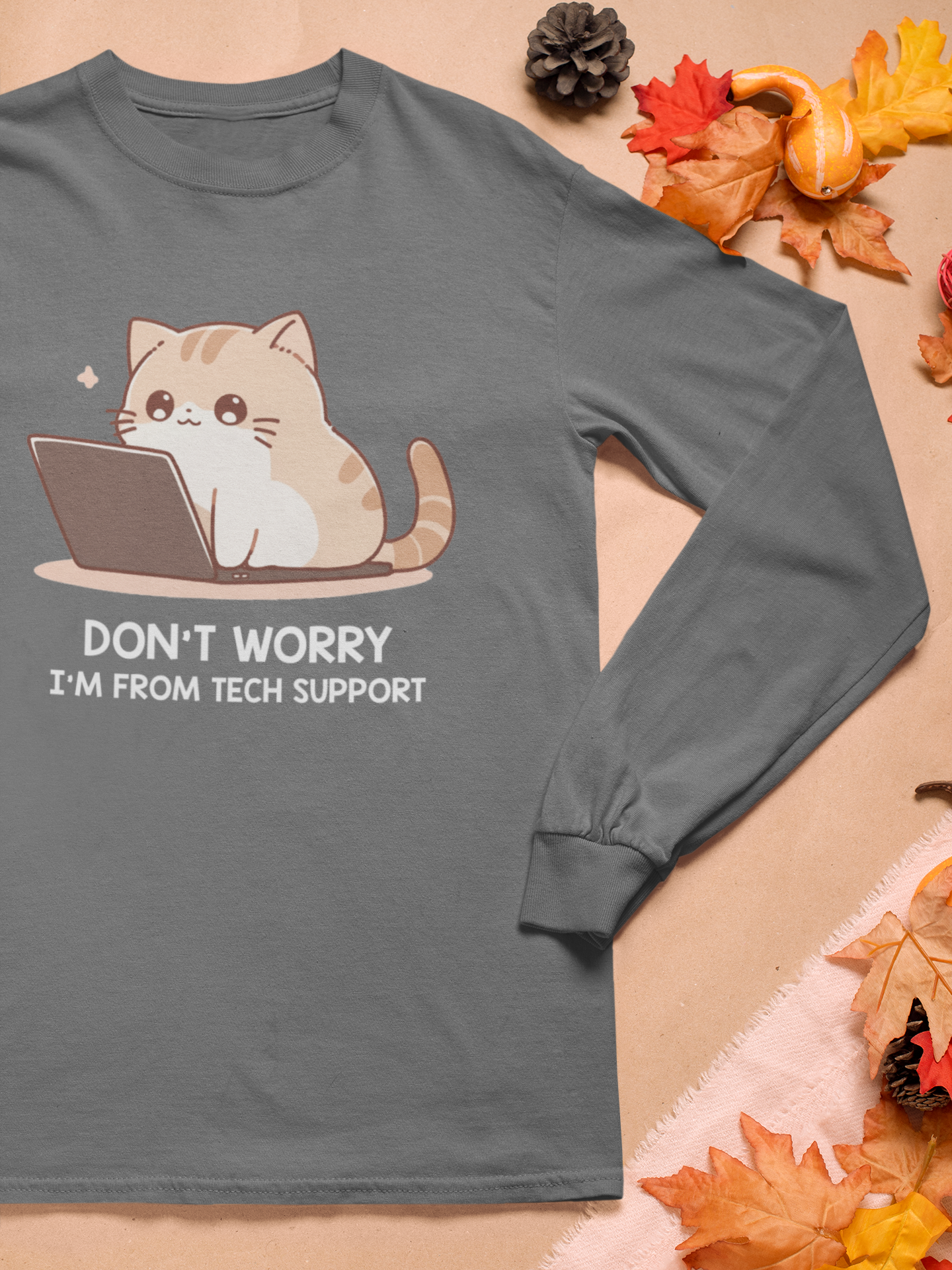 Tech Support Kitty Long Sleeve Tee