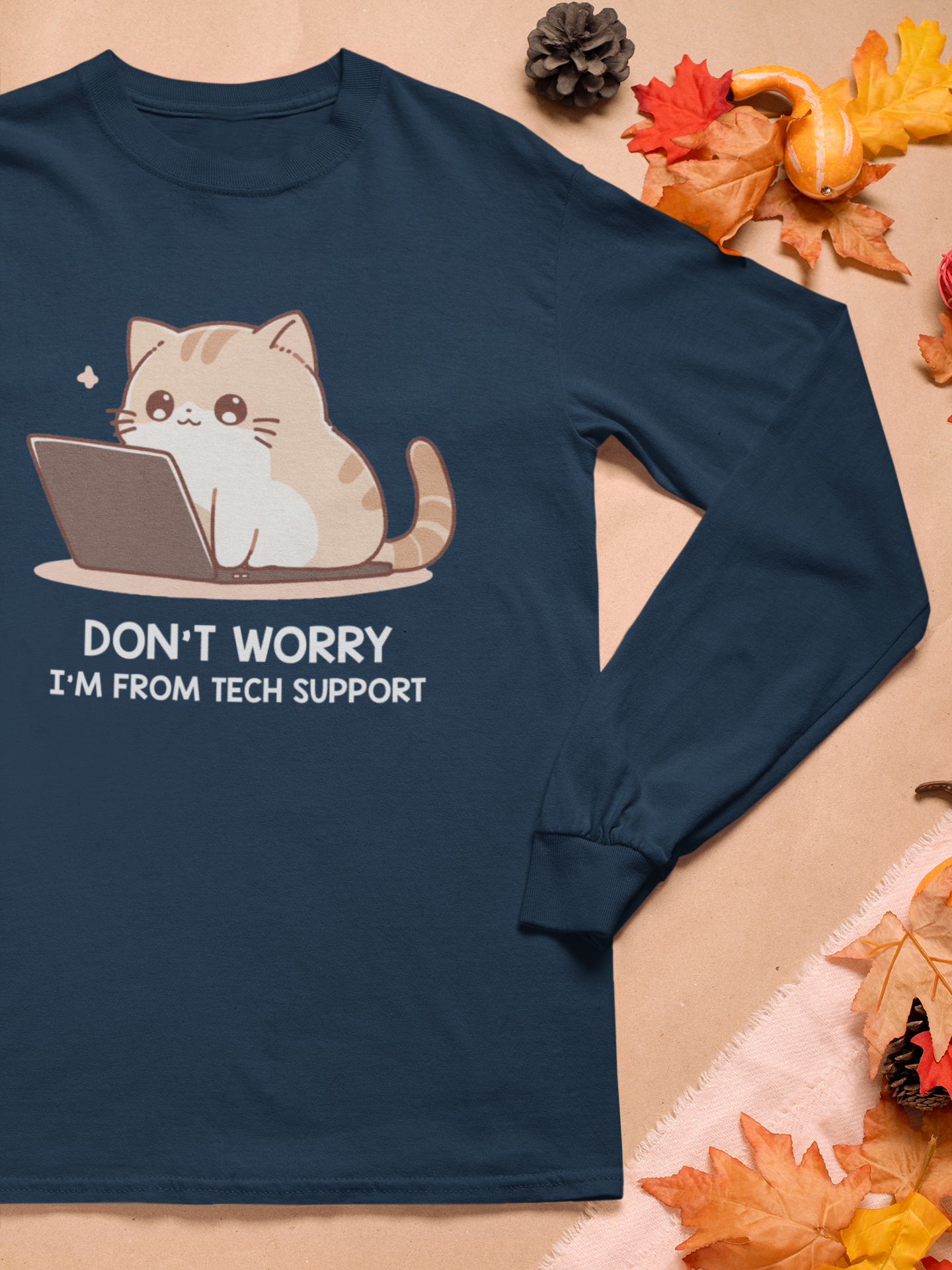 Tech Support Kitty Long Sleeve Tee