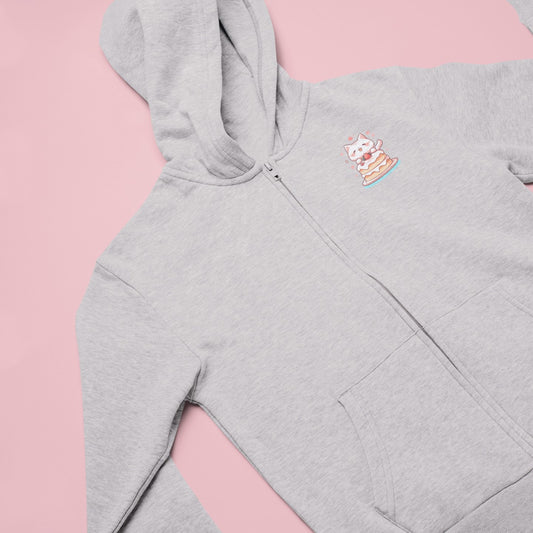 Strawberry Cake Cat Zip Hoodie