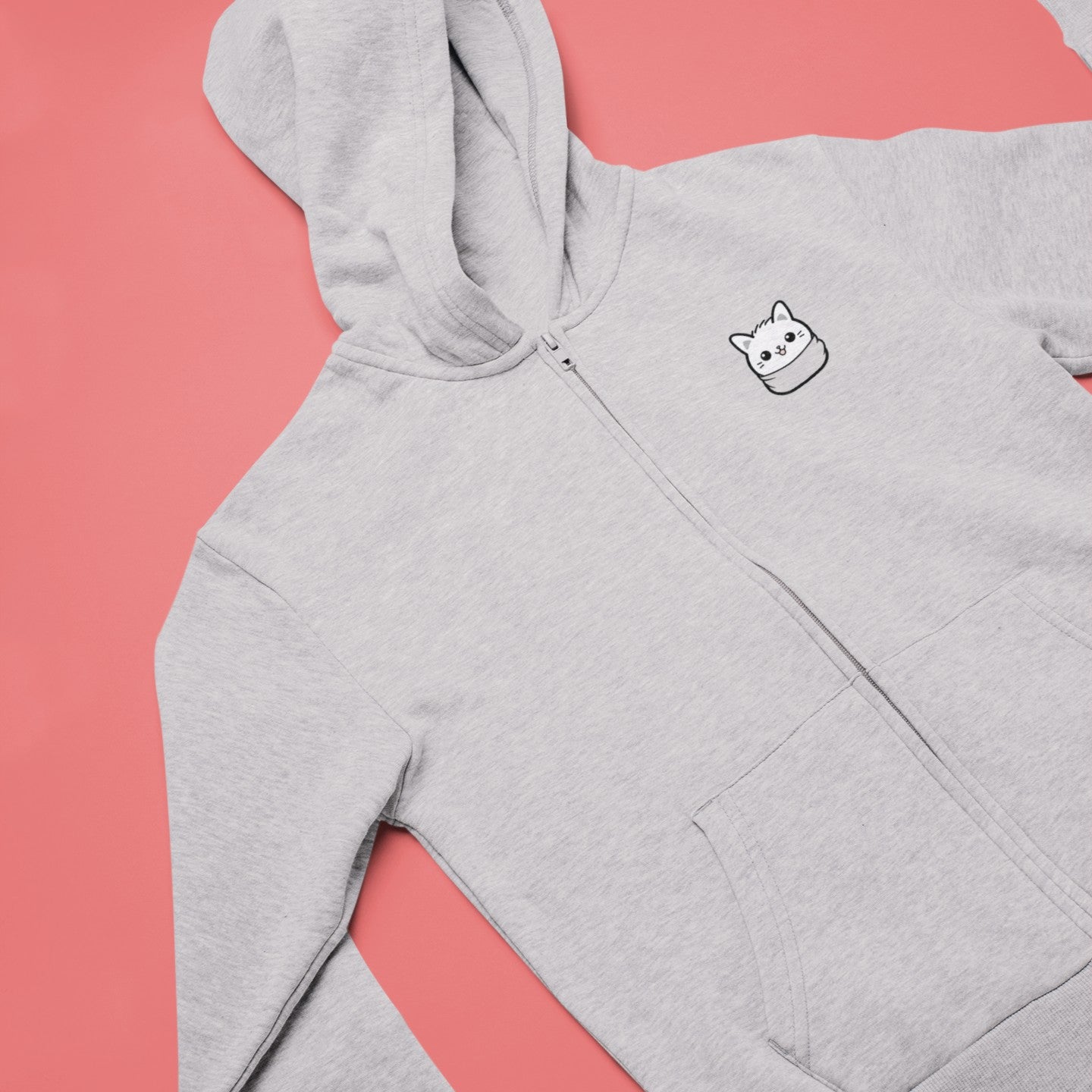 Meow in My Pocket Zip Hoodie