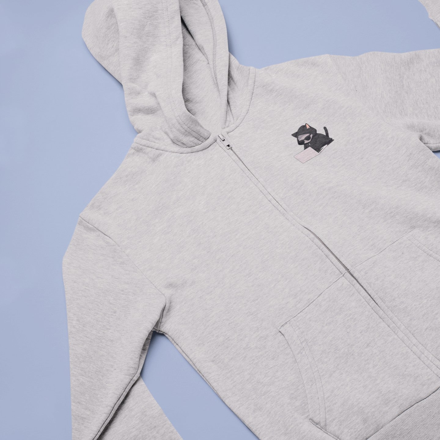 Cool Cat Hacker Zip Hoodie