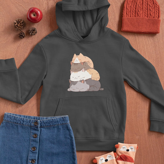 Kawaii Purrfect Pile-Up Hoodie