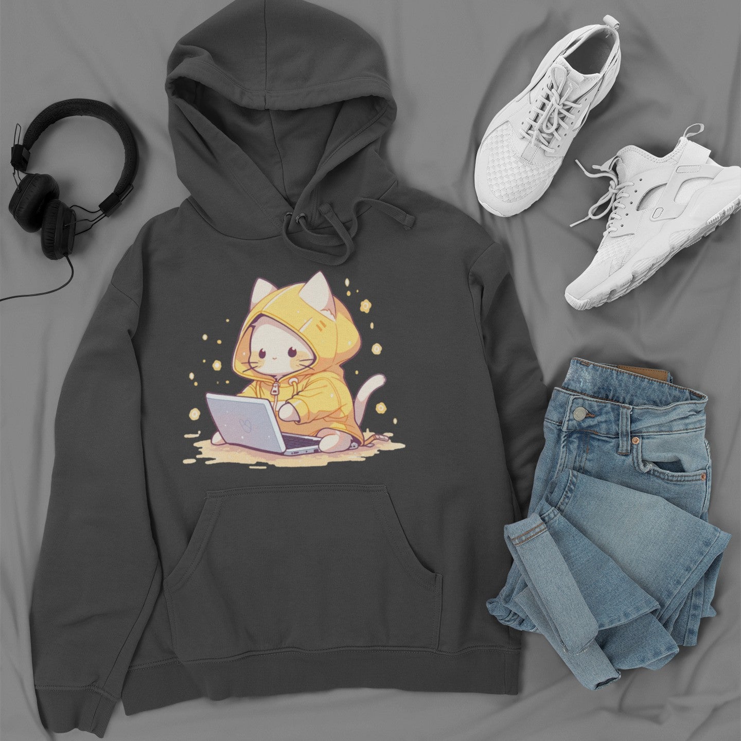 Kawaii Kitty Coder Hoodie OsakaCat