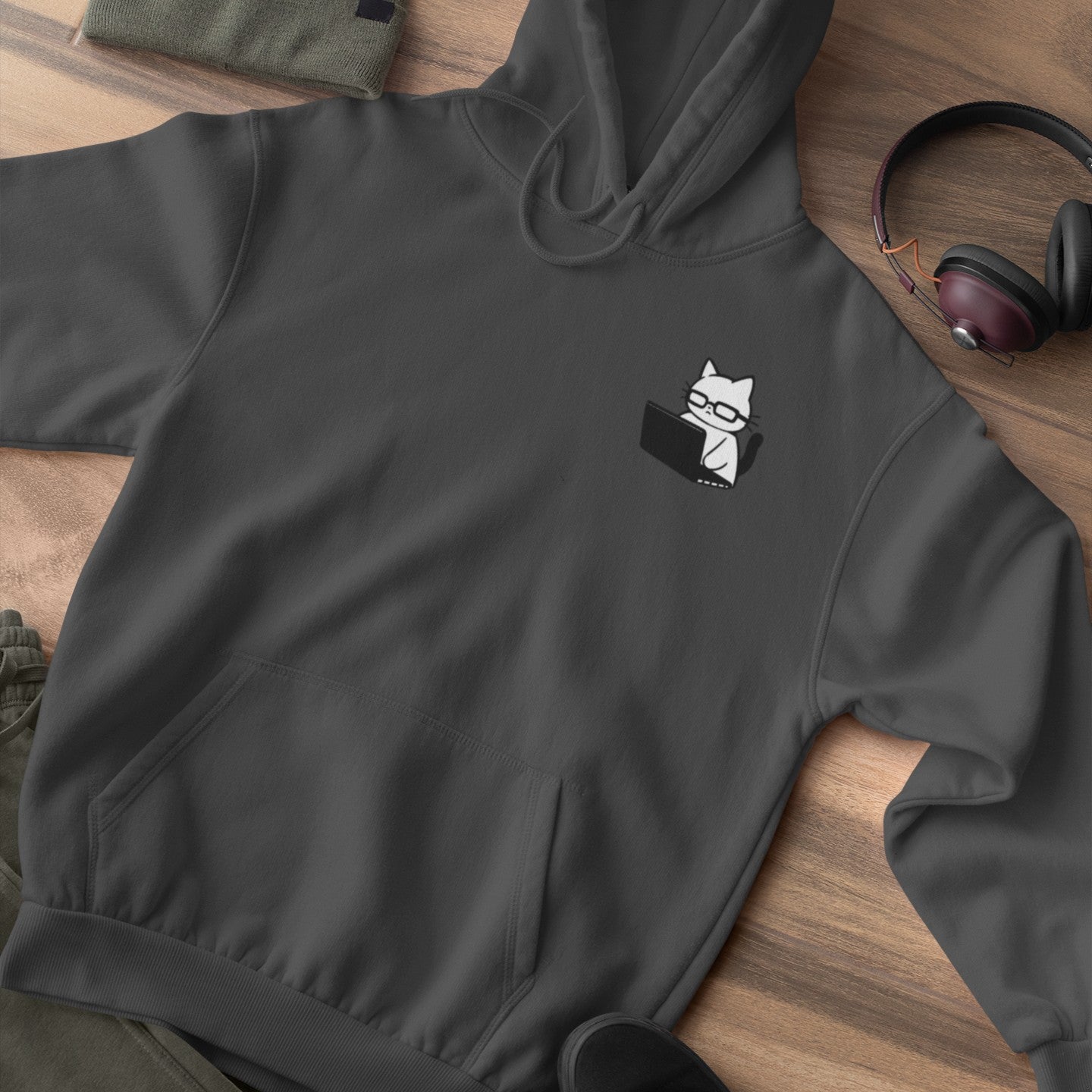 Nerd Cat Work Mode Hoodie
